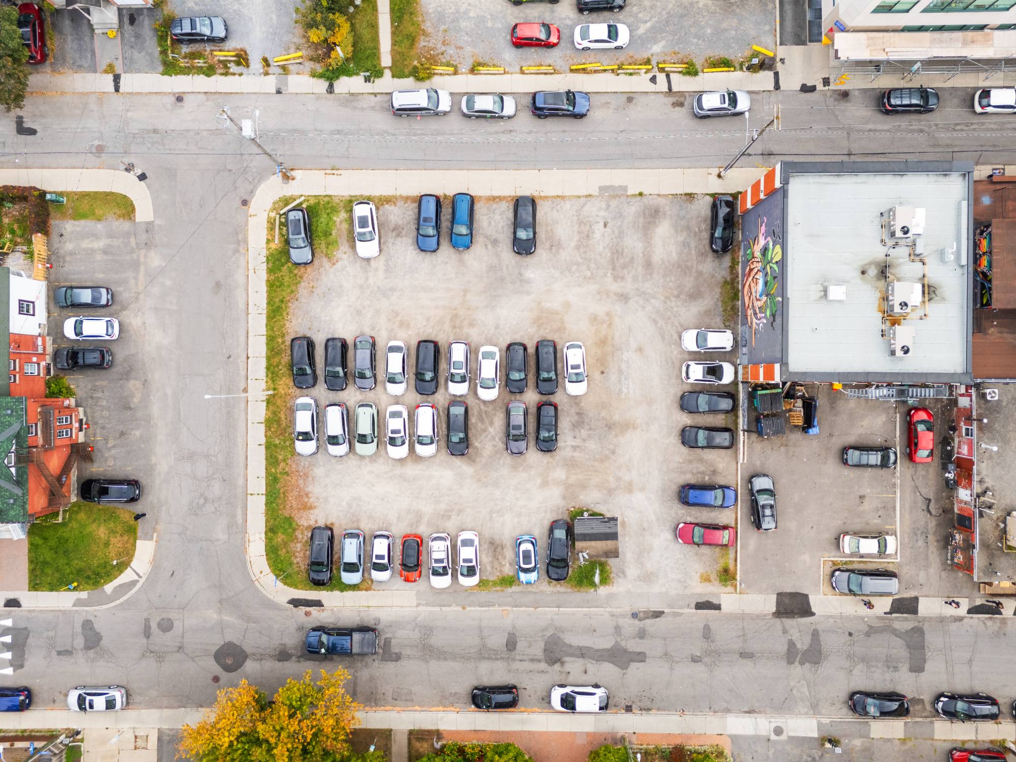 Top-down aerial of the site
