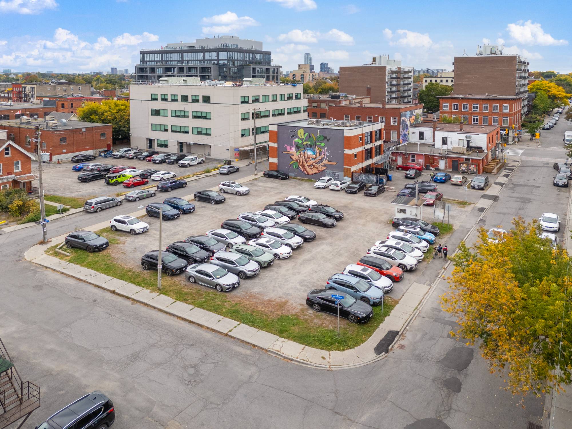 Existing site, oblique drone view